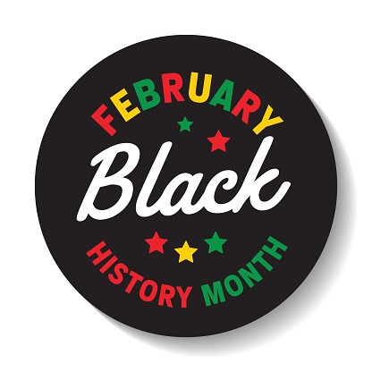 Black History Month Badge With Shadow And Icon ON A Transparent Base