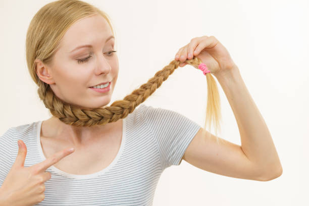 istock Blonde girl with braid hair 1962775247