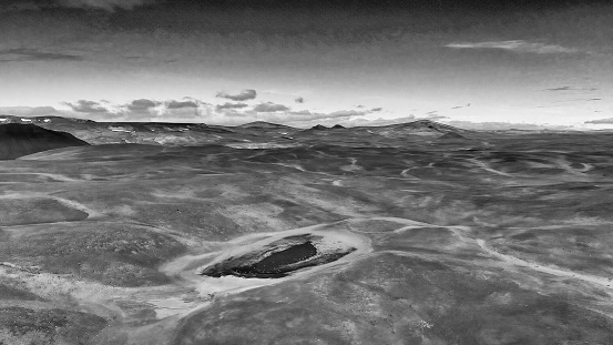 Aerial view of Iceland countryside in Asbyrgi - Utsynisstadur.