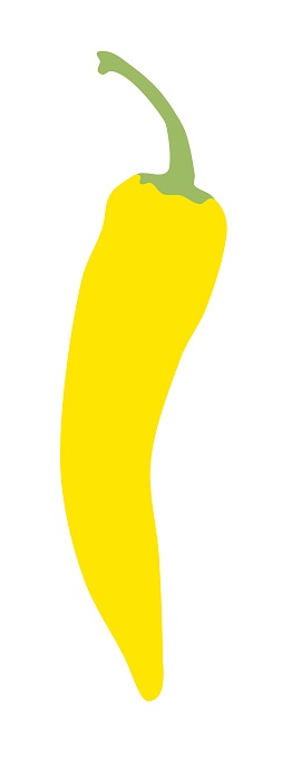 Vector illustration of a yellow chilli pepper with stem.