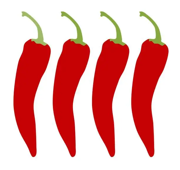 Vector illustration of Chilli Heat Scale 4