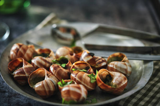 A plate of Escargot with garlic and butter!
