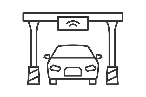 smart electronic toll collection- vector illustration