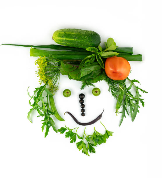 istock Man portrait from vegetables, herbs and berries 1962862797