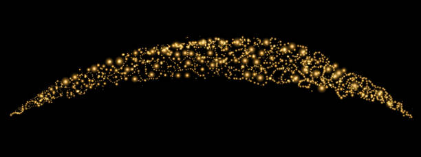 istock Sparks of dust and golden stars shine with special light. Vector sparks on black background. Christmas light effect. Sparkling magic dust particles. 1962886110