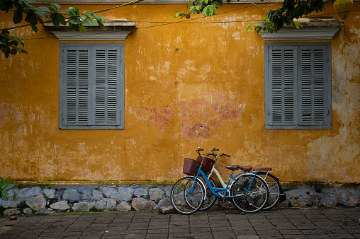 The yellow buildings of the UNESCO world heritage site of Hoi An, Vietnam