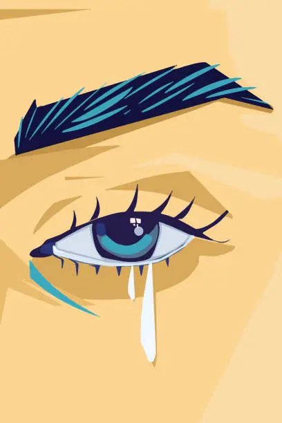 Vector illustration of Crying Woman