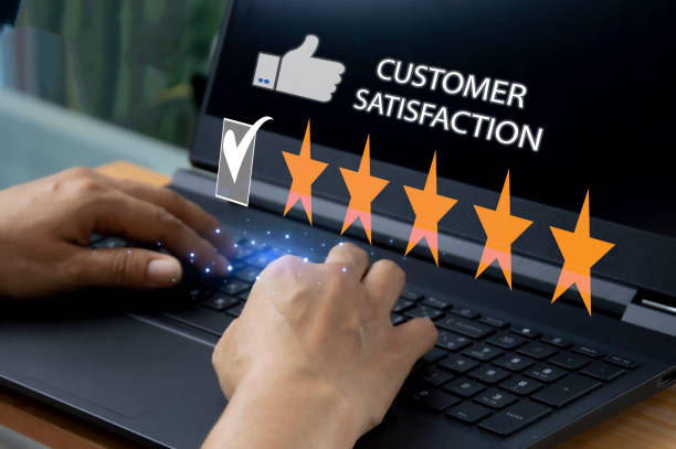 istock User give rating to service experience on online application for Customer review satisfaction feedback survey concept. 1962968488