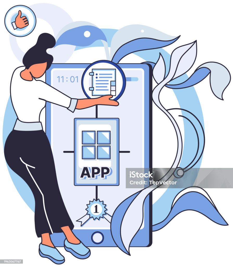 Application Testing Metaphor Vector Application Testing Audit That ...
