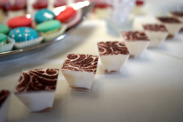 Plated food as part of a meal at a celebratory event