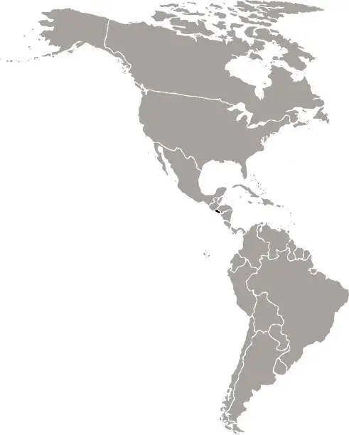Vector illustration of EL SALVADOR MAP WITH AMERICAN CONTINENT MAP