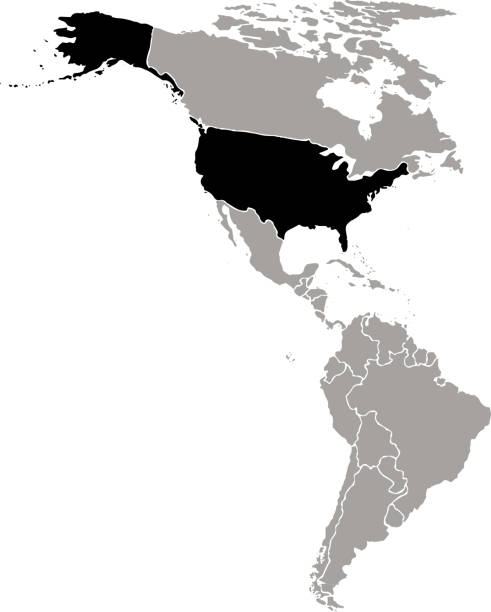 карта соединенных штатов америки с картой американского континента - kansas city missouri stock illustrations
