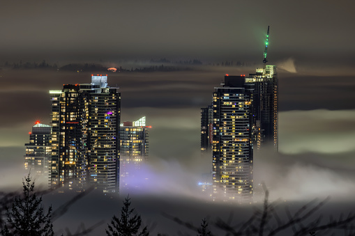 Foggy Eveing, taken from Burnaby Mountain, Burnaby, BC, Canada