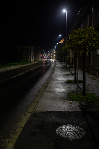 An empty street during the night in my home town Gornja Radgona