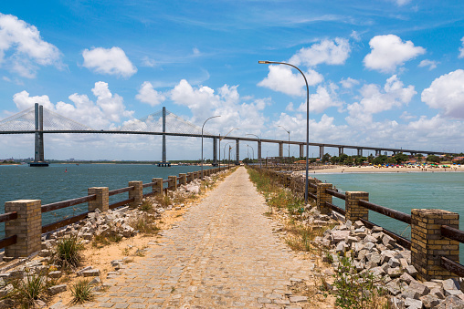 Rocks of the Pier and Newton Navarro Bridge in Natal City.