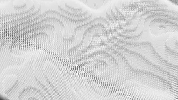 istock Topographic map, terrain like abstract backdrop. Fractal background from layered circles. 1963551751