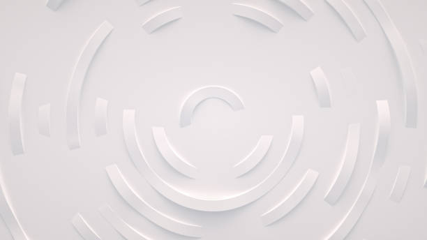 istock Concentric circles, rings on the surface. Bright, milky radio wave abstract background 1963552966