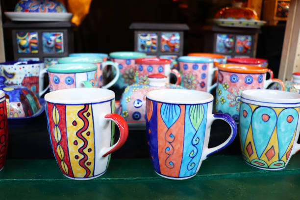 istock set of dishes made of multi-colored ceramics 1963654482
