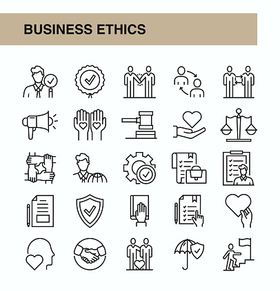 Business Ethics Line Icons Editable Stroke.