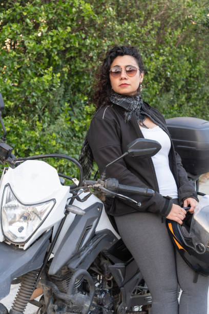 istock Urban Biker Woman with Motorcycle 1963790970