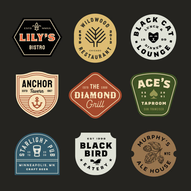 Mid-century Retro Restaurant & Bar Badges