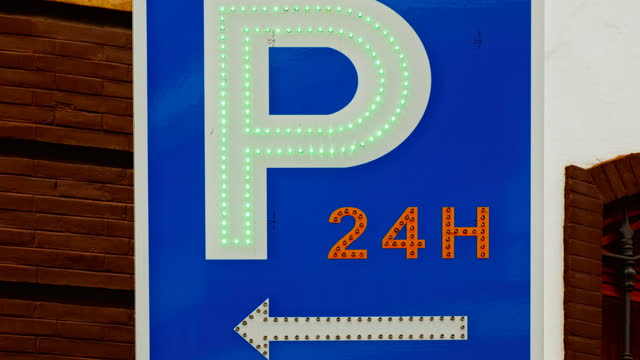 Parking Available 24 Hours Sign