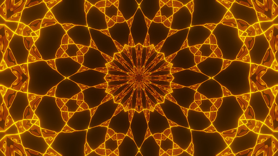 Abstract cosmic chaos background. Symmetric kaleidoscope backdrop from Liquid hypnotic rays.