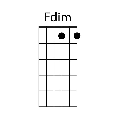 Fdim guitar chord icon vector illustration design