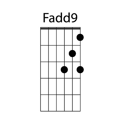 Faad9 guitar chord icon vector illustration design
