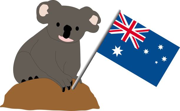 der koala australia tier-ikonen-hintergrund - koala australia sydney australia animal stock-grafiken, -clipart, -cartoons und -symbole