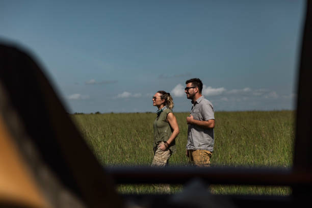Tourist on African Savannah