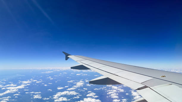 istock View of a airplane wing 1964155952