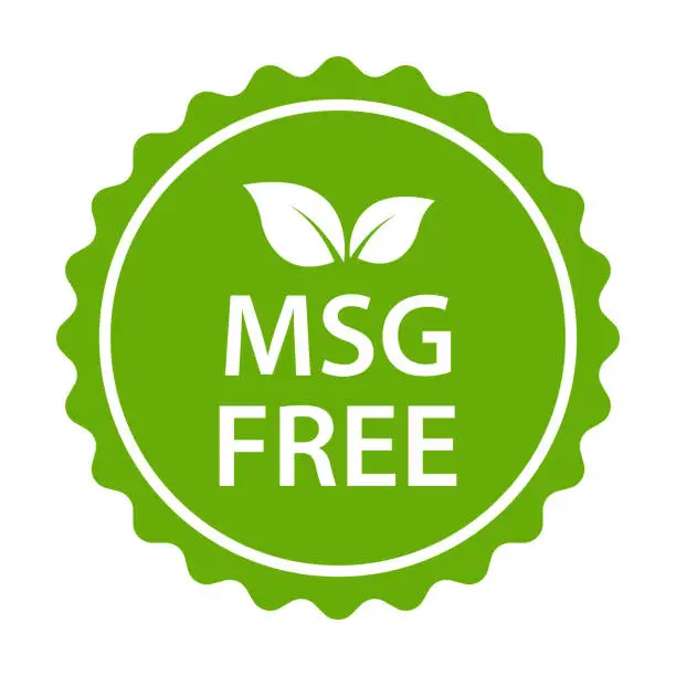 Vector illustration of MSG FREE icon vector. Glutamate no added food package sign for your website design, logo, app, UI.illustration