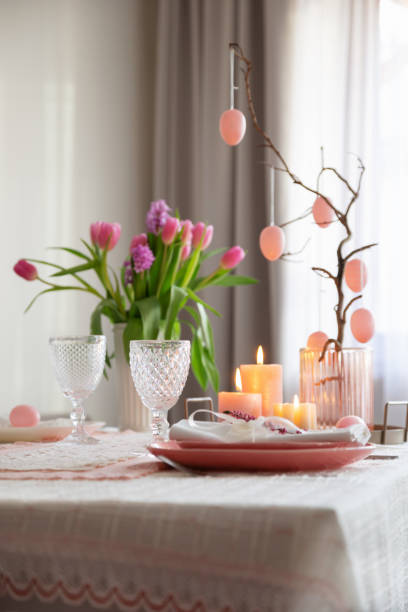 istock Easter pink vintage decor at home 1964201736