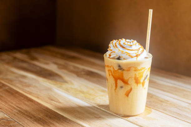 istock Iced caramel macchiato with whipped cream. 1964218688