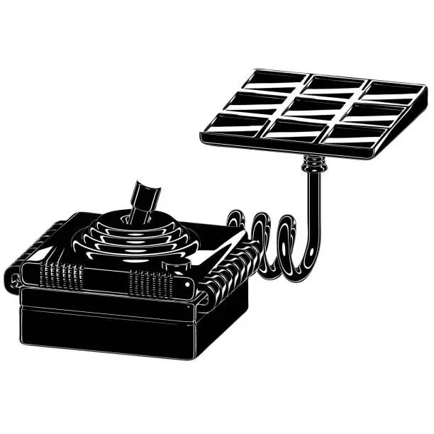 Vector illustration of Solar panel control silhouette. Vector illustration with sustainability theme and silhouette style.