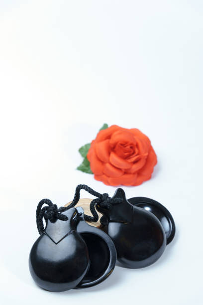 black castanets isolated on white background