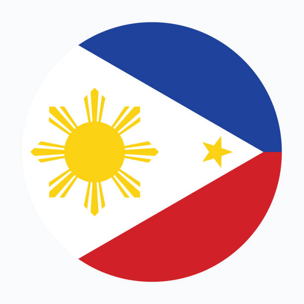 philippines flag. button flag icon. standard color. circle icon flag. computer illustration. digital illustration. vector illustration. - aktiver vulkan stock-grafiken, -clipart, -cartoons und -symbole