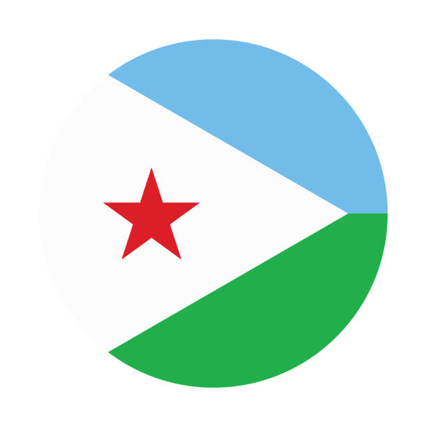 ilustrações de stock, clip art, desenhos animados e ícones de djibouti flag. flag icon. standard color. circle icon flag. computer illustration. digital illustration. vector illustration. - symbol sign vector republic of djibouti