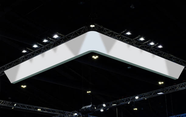istock Hanging white indoor billboard with clipping path for mock up 1964351674
