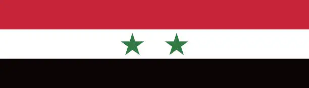Vector illustration of Syria flag. Rectangle icon. Flag icon. Standard color. A long banner. Computer illustration. Digital illustration. Vector illustration.