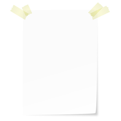 white blank paper with colored tape