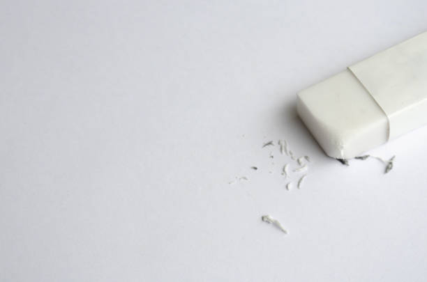 istock Top view of eraser on white cover background with customizable space for text. 1964517033