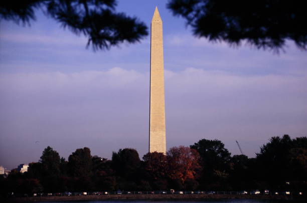 Washington Monument during sunset in Washington, DC.