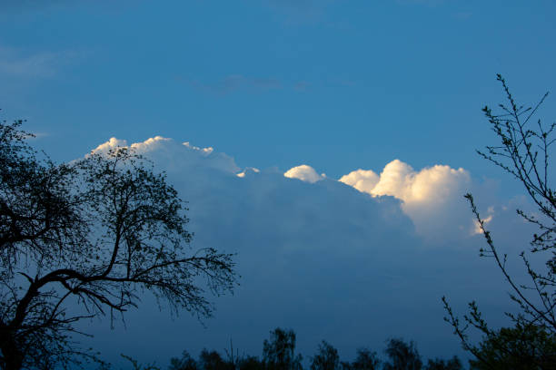 Beautiful artistic clouds fluffy summer romantic clouds on blue sky for backgrounds nature summer happy.