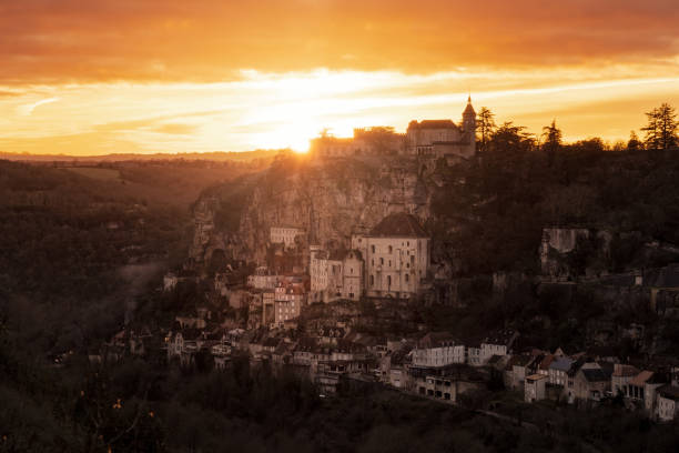 istock Sun setting over Rocamadour in France 1964626387