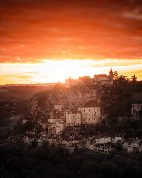 istock Sun setting over Rocamadour in France 1964626393
