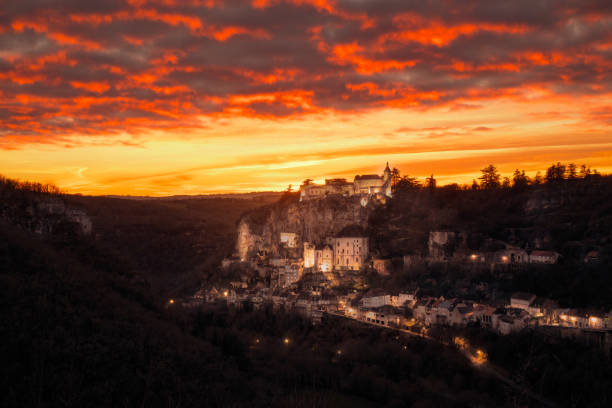 istock Sun setting over Rocamadour in France 1964626394