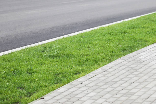 Sidewalk along the road.