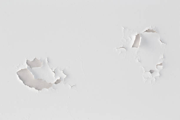 Cracked wall, Paint white peeling off an old interior wall, Grunge cracked white wall paint peeling off.